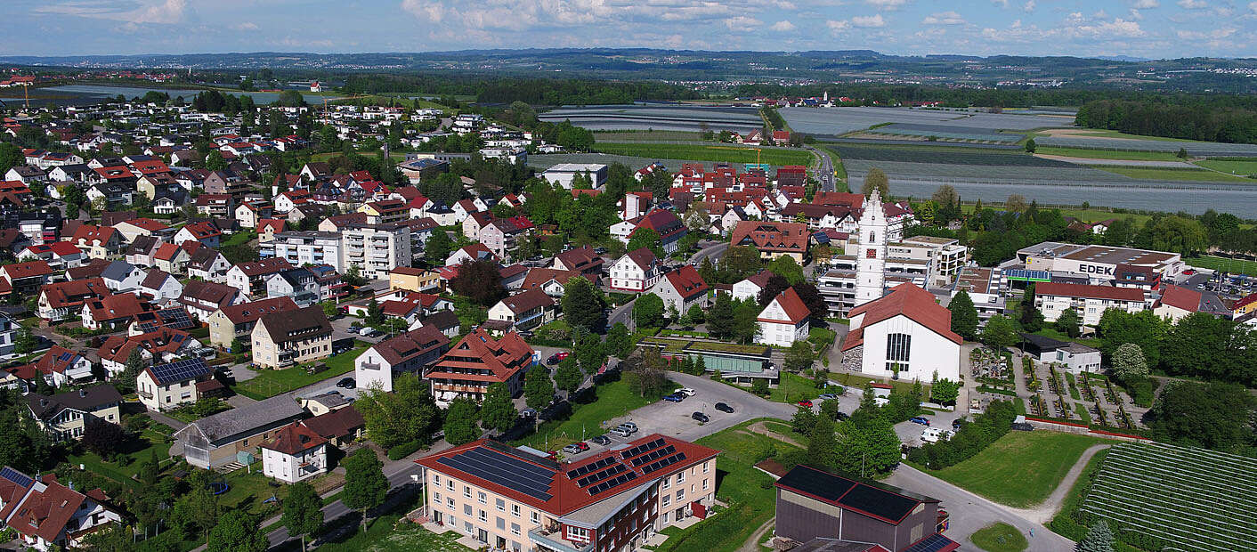 Ailingen Ortskern von oben