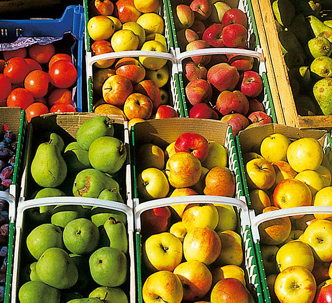 Wochenmarkt Ailingen verschiedenes Obst