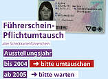Bis zum 19. Januar 2027 sollen alle Bürgerinnen und Bürger, deren Scheckkarten-Führerscheine zwischen 2002 und 2004 ausgestellt wurden, diesen gegen den neuen EU-Scheckkartenführerschein umtauschen. Die Geburtsjahrgänge ab 1953 sind schon länger zum Umtausch aufgefordert.(Grafik: Landratsamt Bodenseekreis)