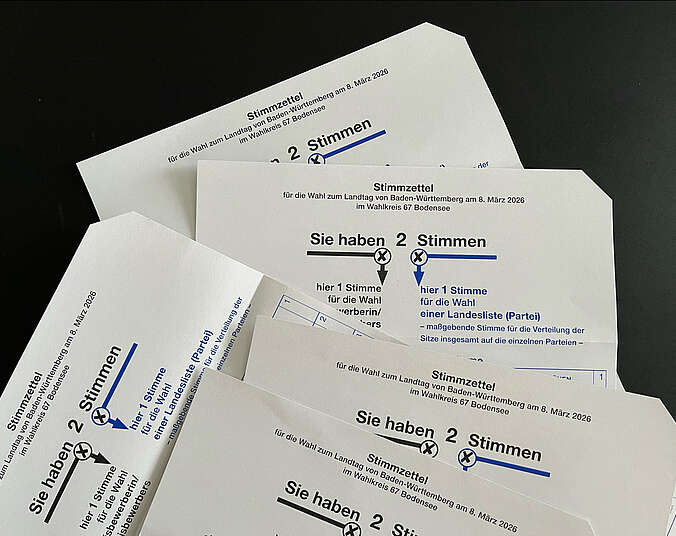 Stimmzettel Landtagswaqhl 2026 (Foto: Stadt Friedrichshafen)